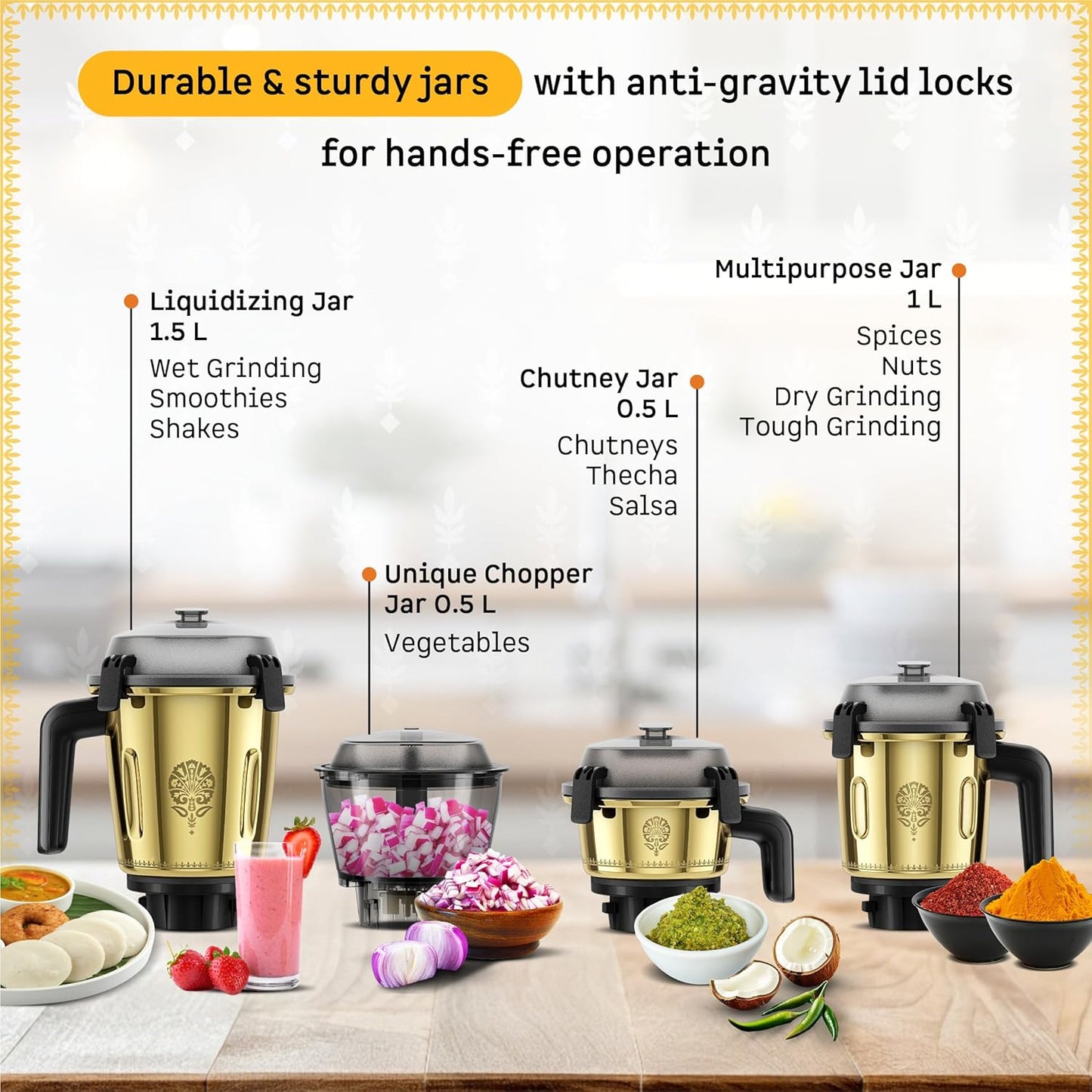 Atomberg Zenova Special Edition Mixer Grinder | BLDC Motor | 1000 Watt |