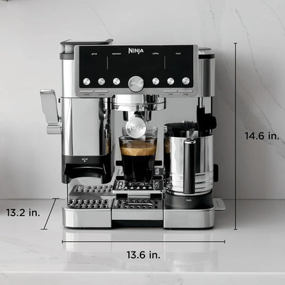 Ninja Luxe Pro 4-in-1 Coffee Machine | Espresso, Cappuccino & Latte Maker | Barista Assist |