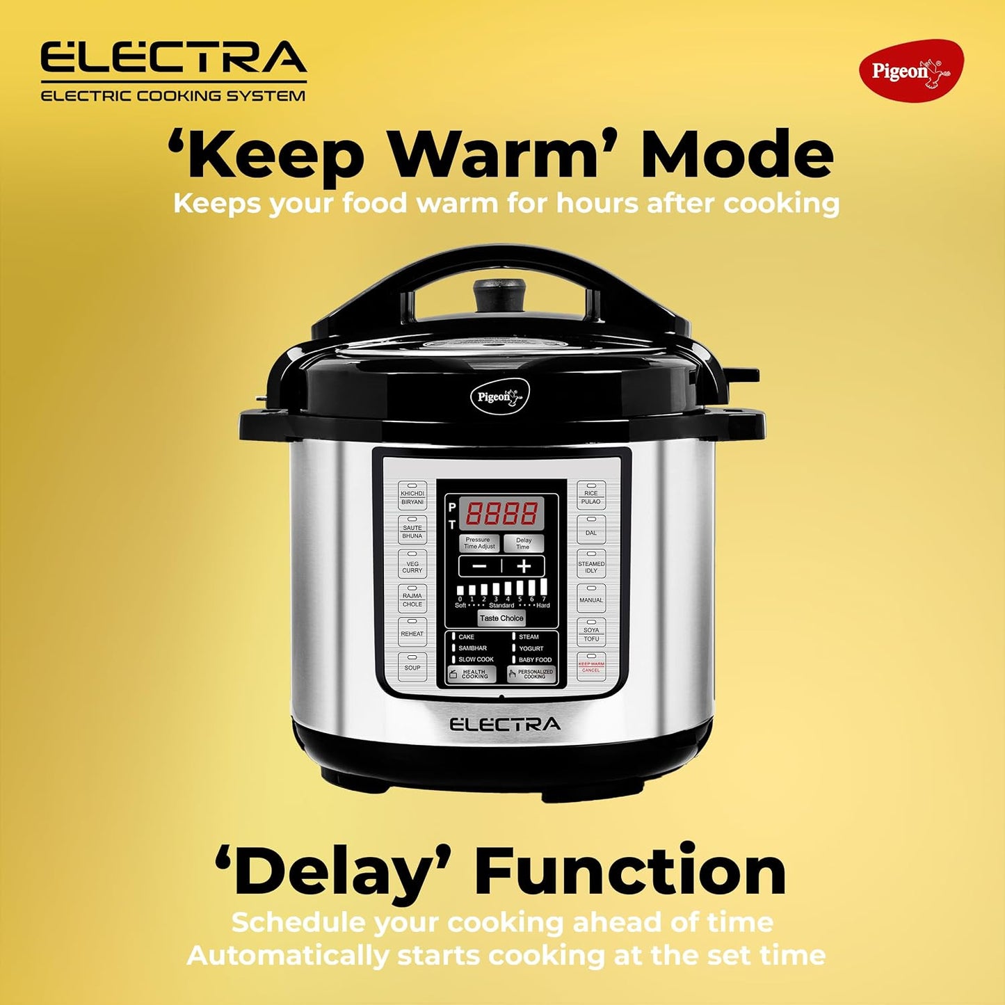 Pigeon Electra Smart EPC Cooker | Digital Display | 8 Preset Menus | Delay Timer | Automatic Cooking |