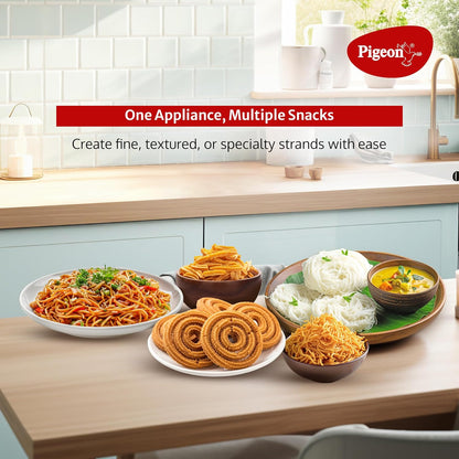 Pigeon Instamami Automatic Noodle Maker | 6 Moulds | Idiyappam & Pasta Maker | Portable |