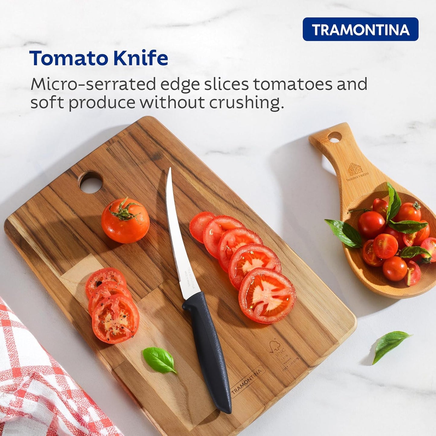 Upgrade Tramontina Plenus 3 Piece Knife Set | Sharp Blade | Dishwasher Safe Design |