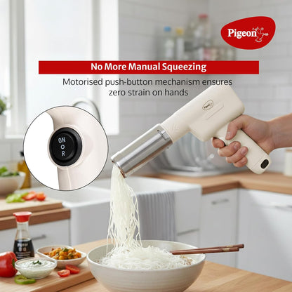 Pigeon Instamami Automatic Noodle Maker | 6 Moulds | Idiyappam & Pasta Maker | Portable |