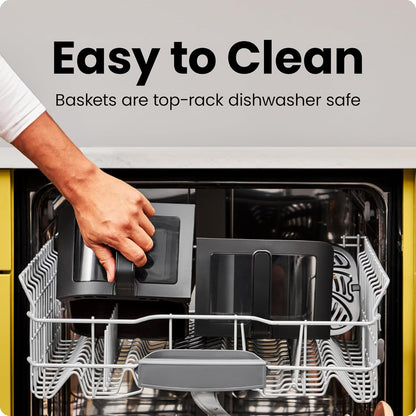 Chefman Turbo Fry Touch 6QT | Dual Basket Air Fryer | Touch Control Panel | Hi-Fry Technology |