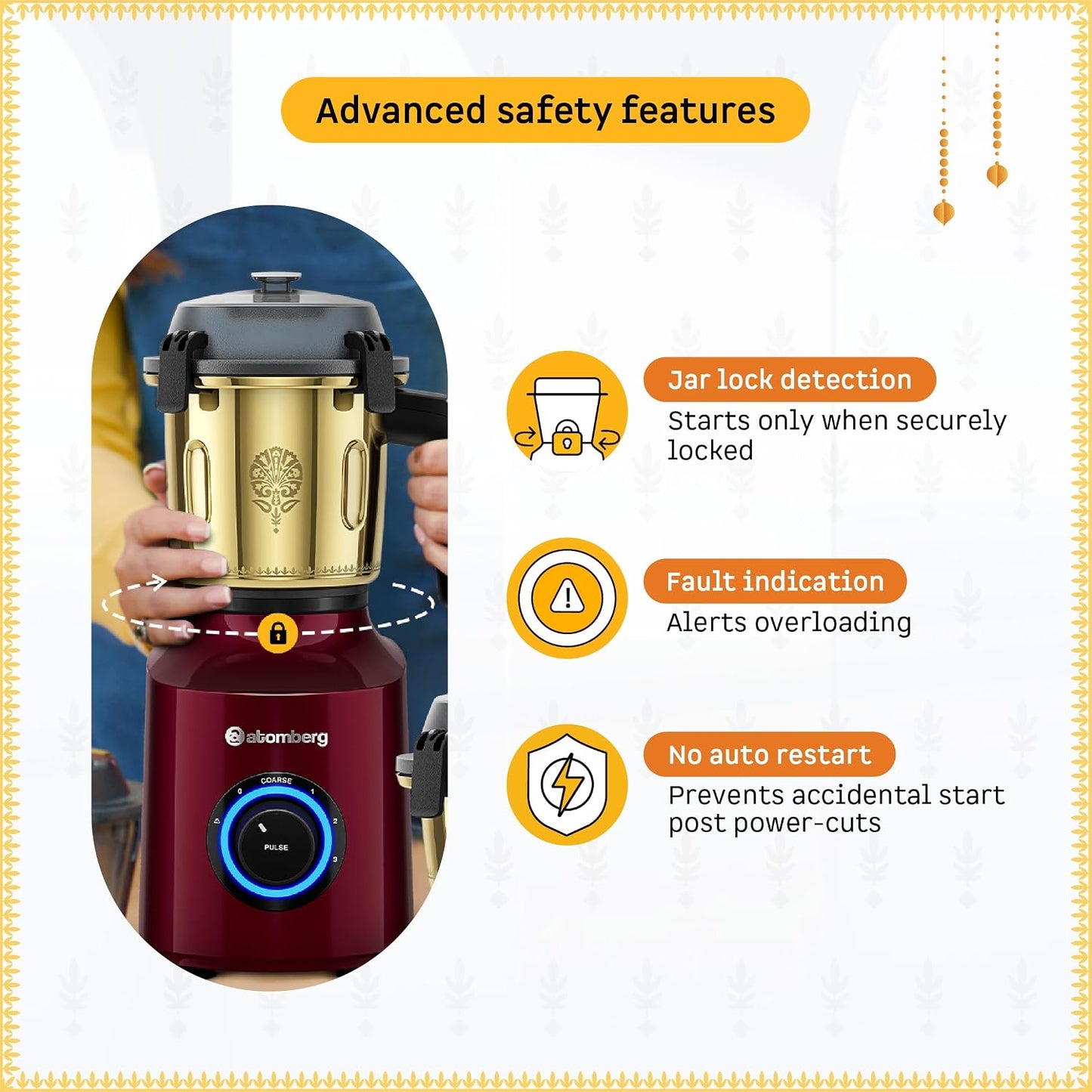 Atomberg Zenova Special Edition Mixer Grinder | BLDC Motor | 1000 Watt |