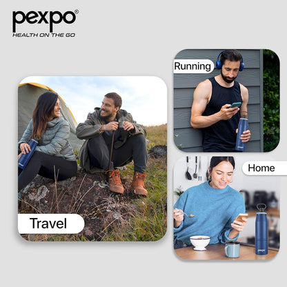 Pexpo Altros Stainless Steel Hot & Cold Vacuum Insulated Flask | 800ml | Blue |