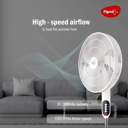 Pigeon Fantastic Pedestal Fan for Home & Office | High Speed Airflow | 7 Blades |