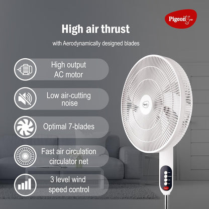 Pigeon Fantastic Pedestal Fan for Home & Office | High Speed Airflow | 7 Blades |