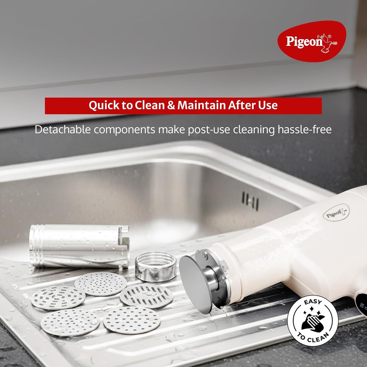 Pigeon Instamami Automatic Noodle Maker | 6 Moulds | Idiyappam & Pasta Maker | Portable |