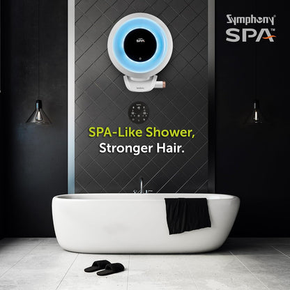 Symphony SPA Geyser with PUROPOD Filter | White | Hairfall Control Smart Geyser