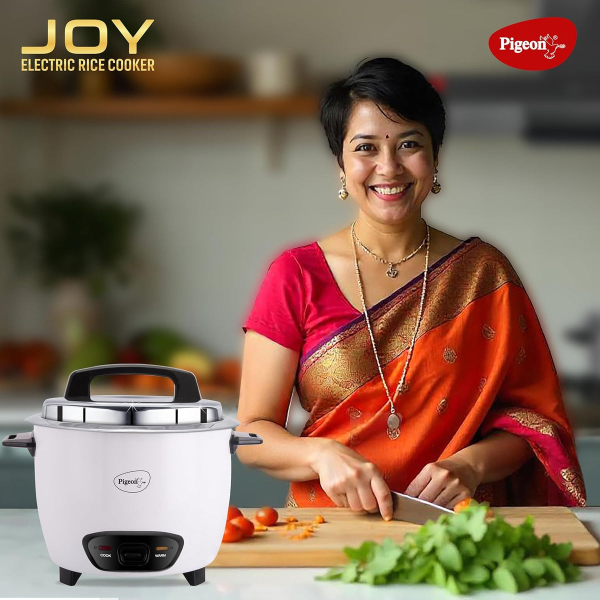 Pigeon Joy Unlimited Rice Cooker | 1.8 Litre | Single Pot | Cool Touch Handle | Suitable for 4-5 Persons |