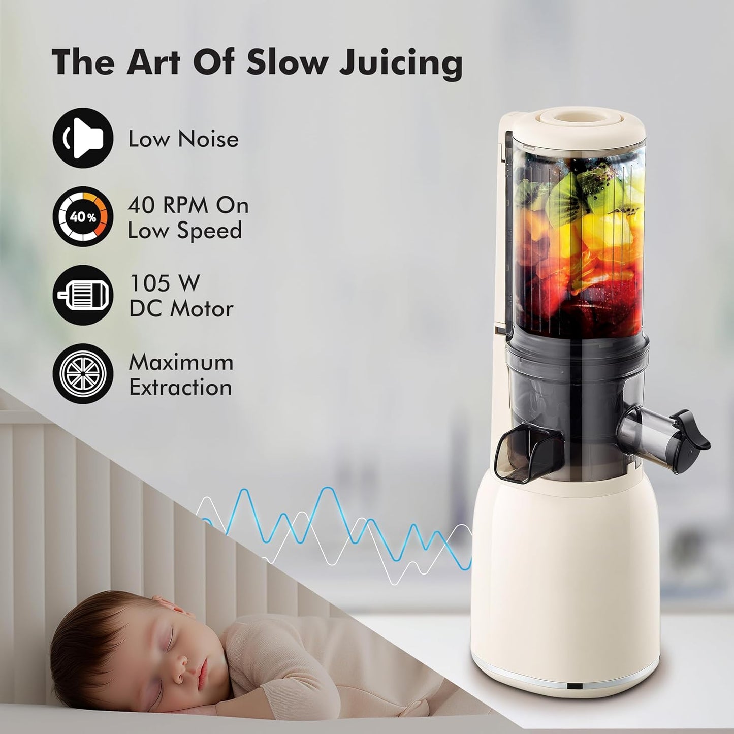 Havells Nutri Pure Cold Press Juicer | Low Noise Motor | White |