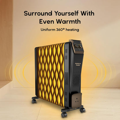 Havells Hestio 15 Wave | Fin OFR (Oil Filled Radiator) | Room Heater | 2900 W | 3 Heat Settings