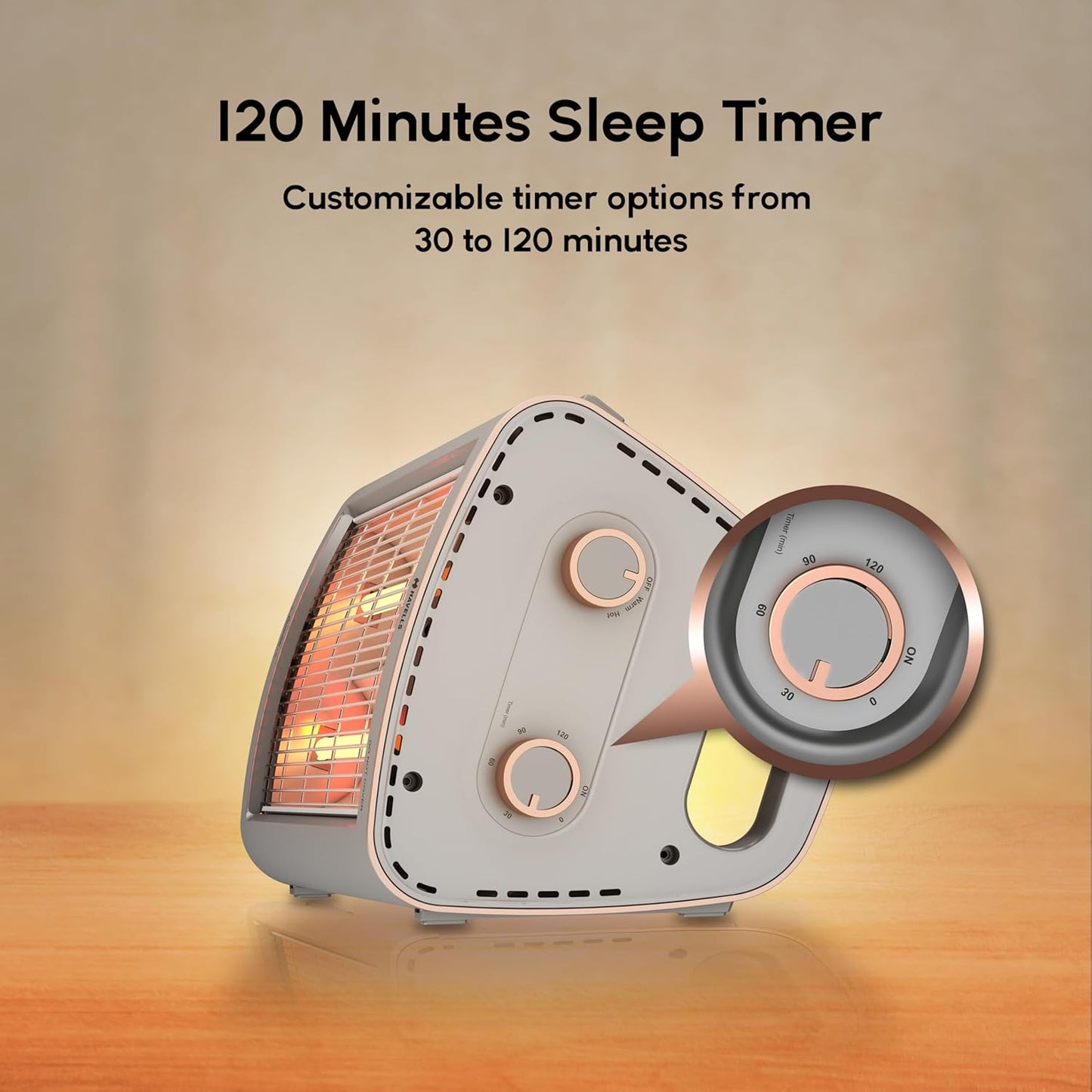 Havells Comodito | 900 Watt | Room Heater | Safety Grill | 120 Minute Sleep Time |