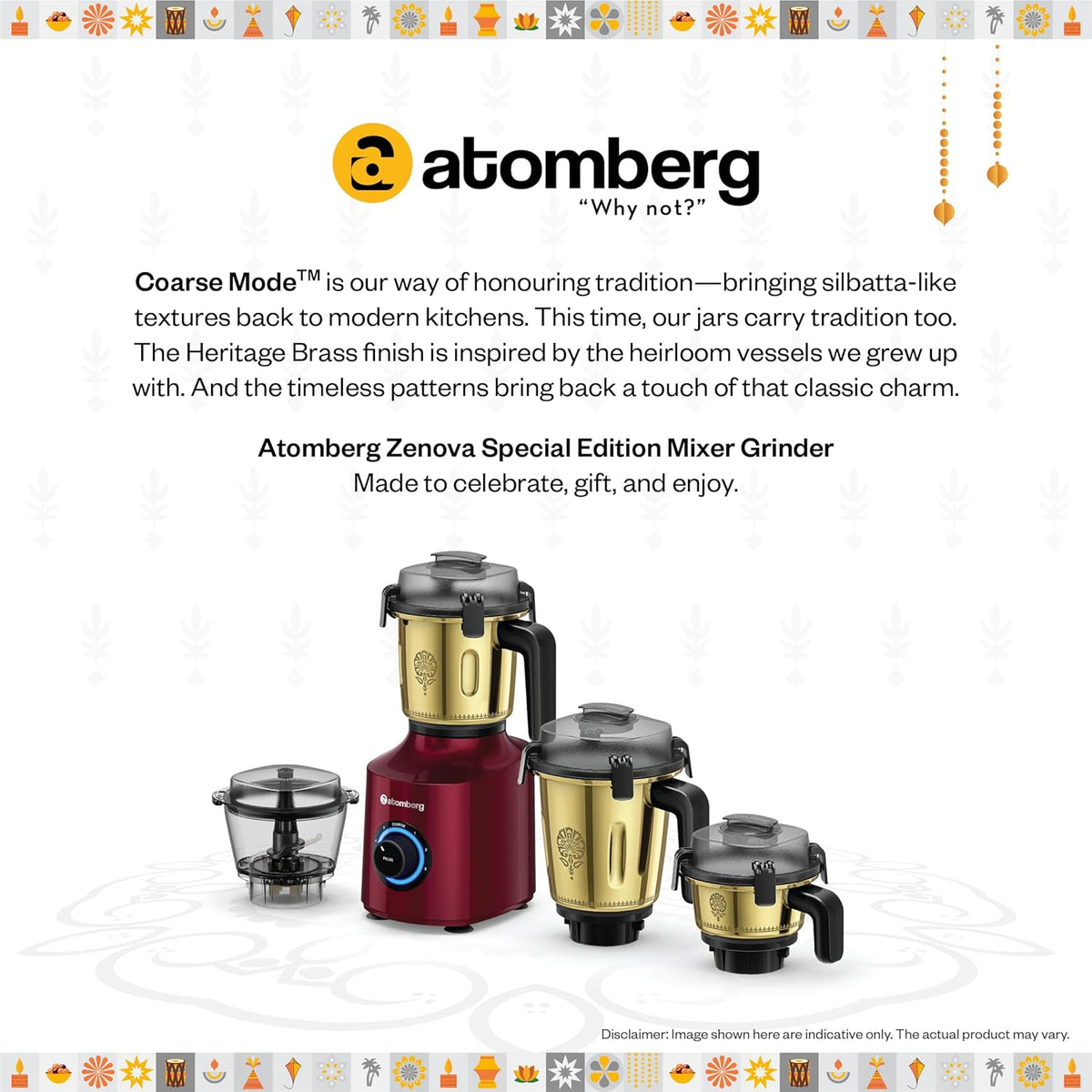 Atomberg Zenova Special Edition Mixer Grinder | BLDC Motor | 1000 Watt |