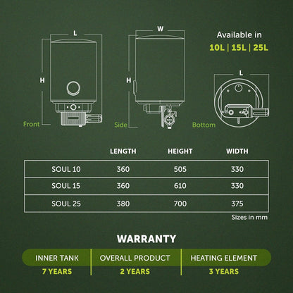 Symphony Soul Geyser with Puropod Filter | Hair Fall Control Geyser | White |