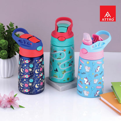 ATTRO Kinder Stainless Steel Water Bottle | 330 ml | ISI Certified |