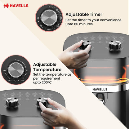 Havells Prolife Stellar Chef Air Fryer 5.5 Ltr | 1500 Watts | See Through Window |