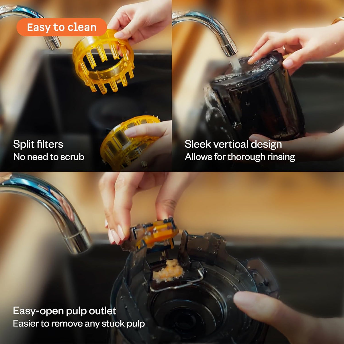 Atomberg Althea Cold Press Juicer | High Nutrition | XL Hopper | Auto Reverse | 40 RPM | Black |