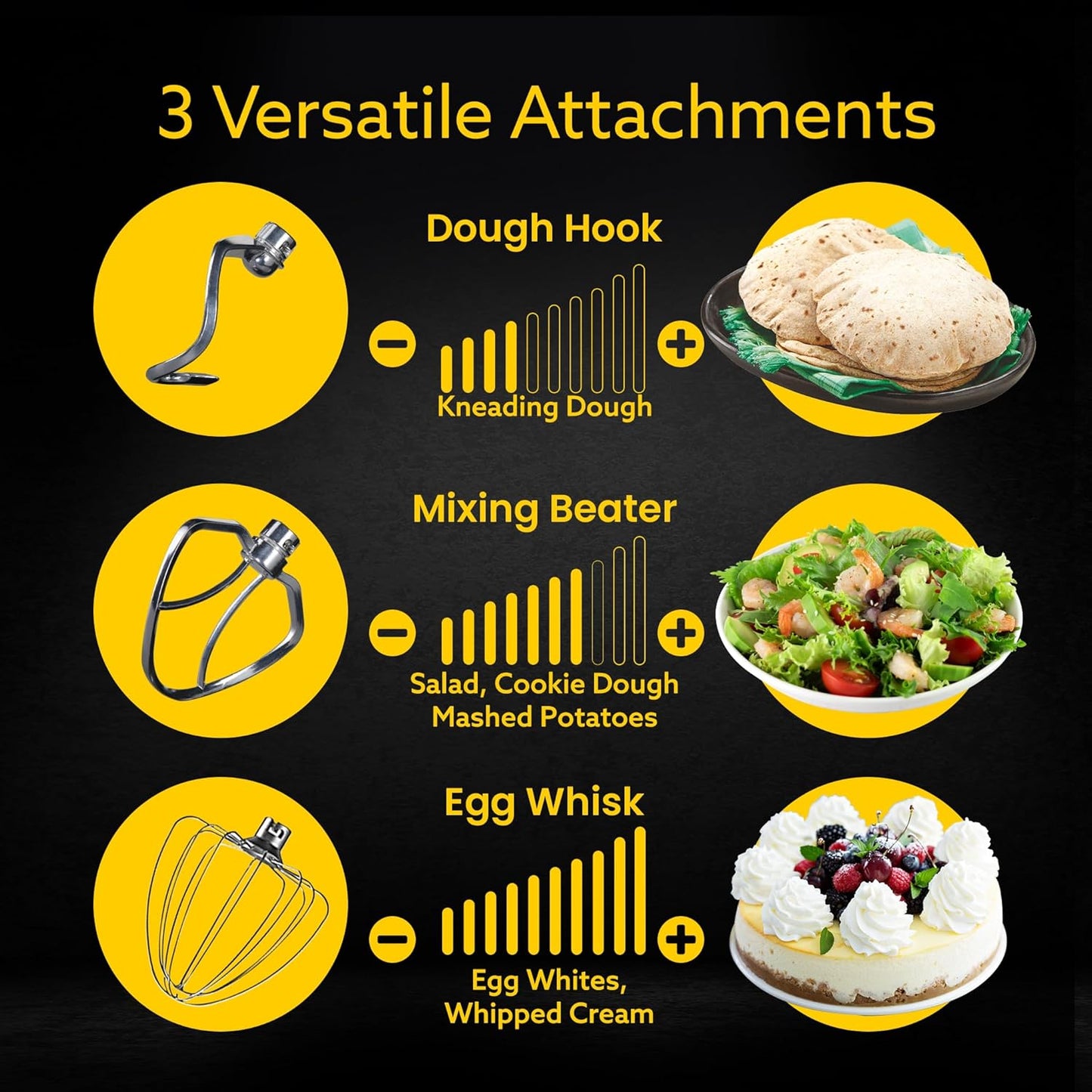 Agaro Elegant Stand Mixer | 5.5L | 1000W | 10 Speeds | Dark Grey |