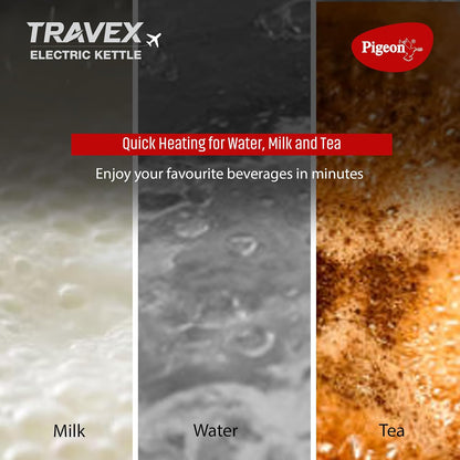 Pigeon Travex 300ml Electric Kettle | 350W Compact Portable Kettle for Water, Milk, Tea & Coffee
