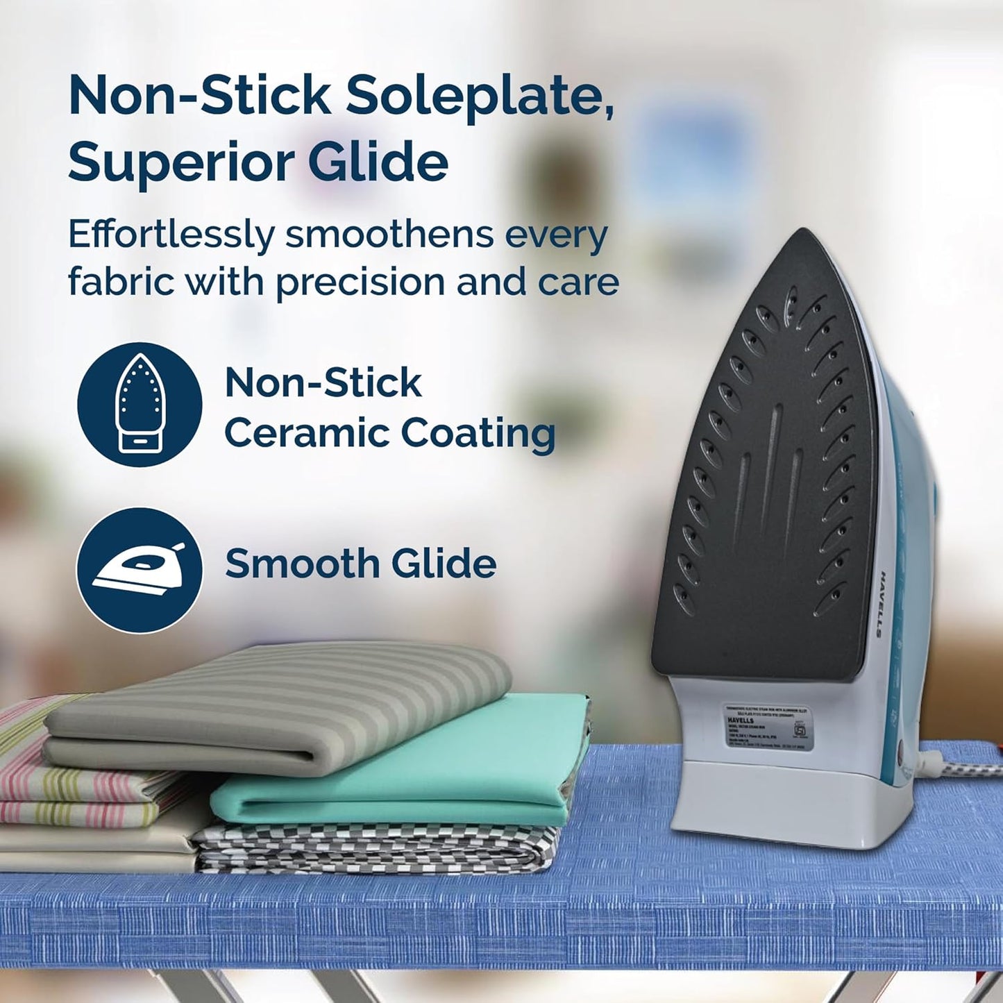 Havells Vector | Stainless Steel | Steam Iron Press | 1400 Watts | 18g/Min | Anti Drip Self Cleaning Function |
