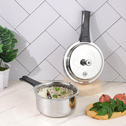 Vinod Platinum Triply Stainless Steel Pressure Cooker | 5 Litre |  Outer Lid | Medium Sized Families |