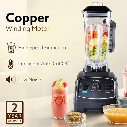 Agaro Grand Professional Blender | 2000W | 2 L | 8 Leaf SS Blade | Black |