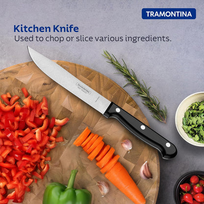 Tramontina Ultracorte Knife Set | 3-Piece Stainless Steel Kitchen Knife Set | Antimicrobial Handles | Dishwasher Safe | 5-Year Warranty |