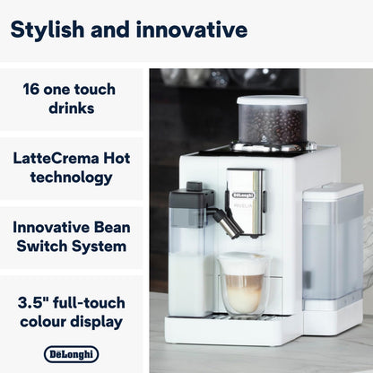 Delonghi Rivelia Coffee Machine | White | Fully Automatic