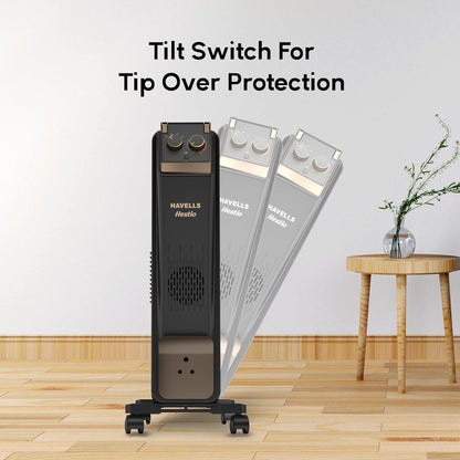 Havells Hestio 15 Wave | Fin OFR (Oil Filled Radiator) | Room Heater | 2900 W | 3 Heat Settings