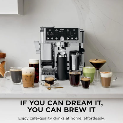Ninja Luxe Pro 4-in-1 Coffee Machine | Espresso, Cappuccino & Latte Maker | Barista Assist |