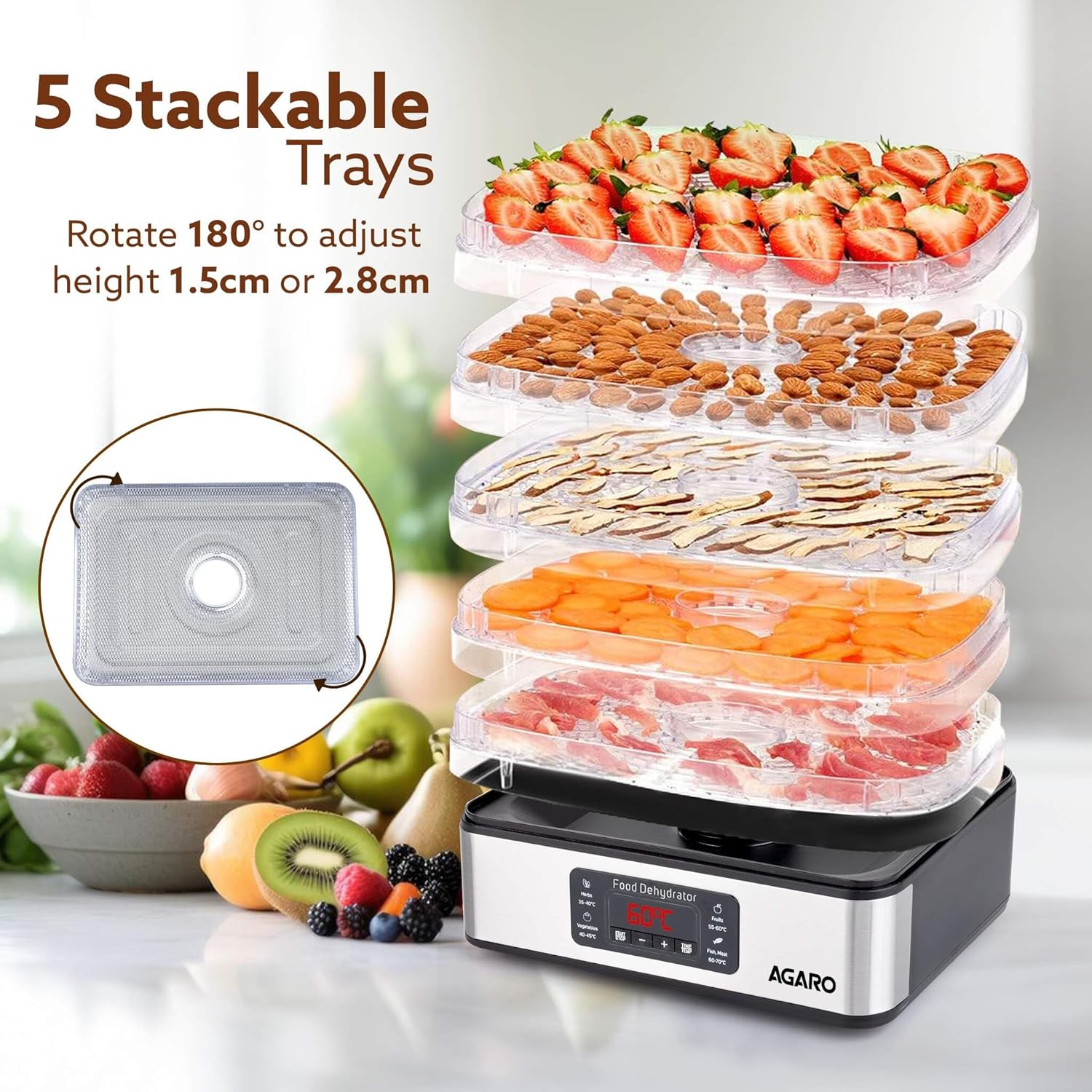 Agaro regal food Dehydrator 5 rack - Infinia Home and Kitchen