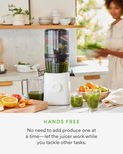 Nama J2 Cold Press Juicer | Self-feeding hopper | 200W | White |Easy Cleanup & Assembly |