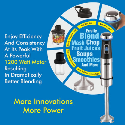 BOSS Stellar Hand Blender | 1200W |  Year Warranty| Black | - Infinia Home and Kitchen