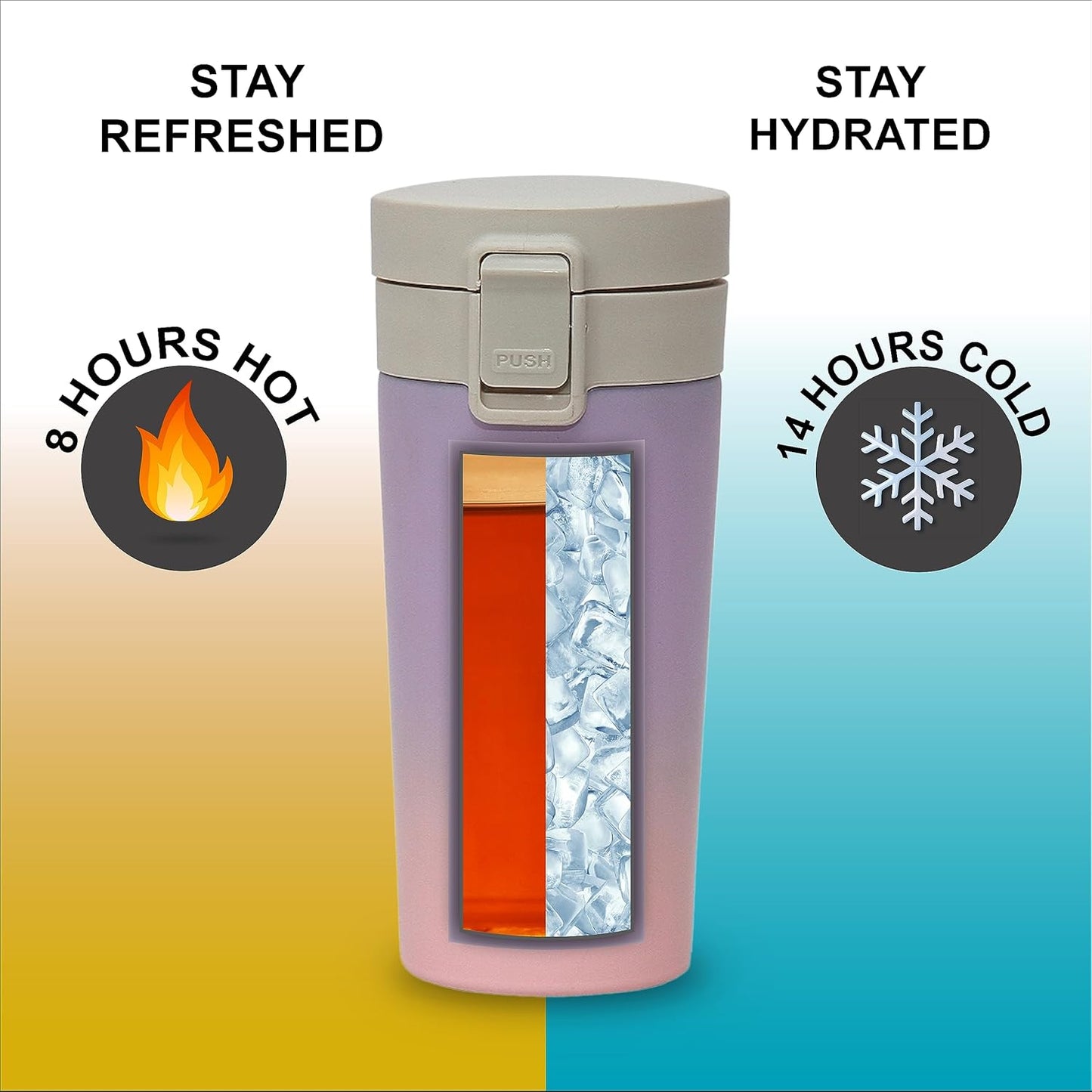 PE Birds Stainless Steel Sipper Cum Food Jar | Travel Mug | Coffee Mug |