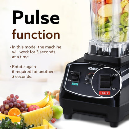 Agaro Grand Professional Blender | 2000W | 2 L | 8 Leaf SS Blade | Black |