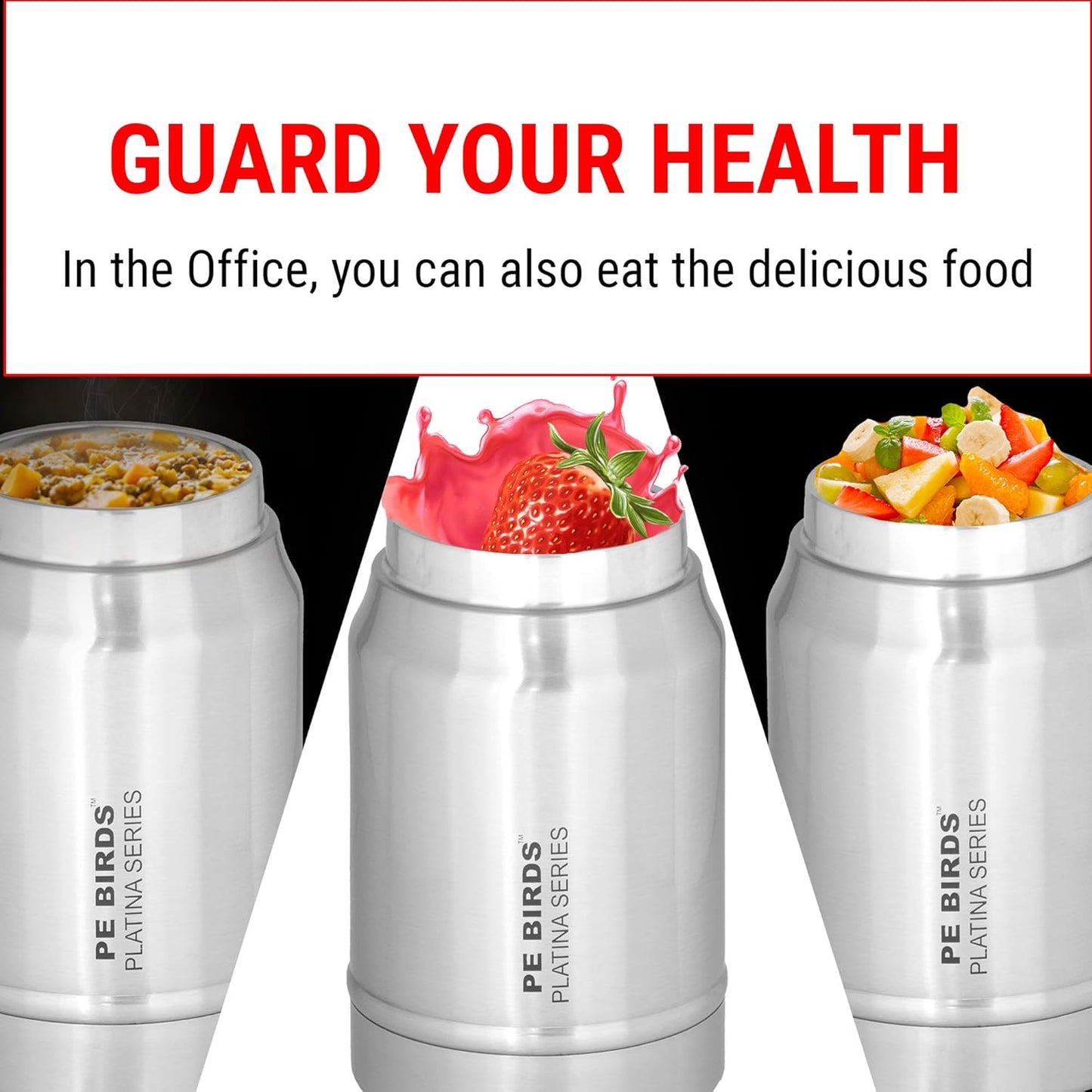 PE Birds Opal Sambar Jar with Unique Carry Bag | 550ml | Detachable Spoon |