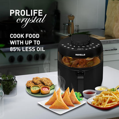 Havells Prolife Crystal | Air Fryer | 5.5L | 1500W | 8 Presets |