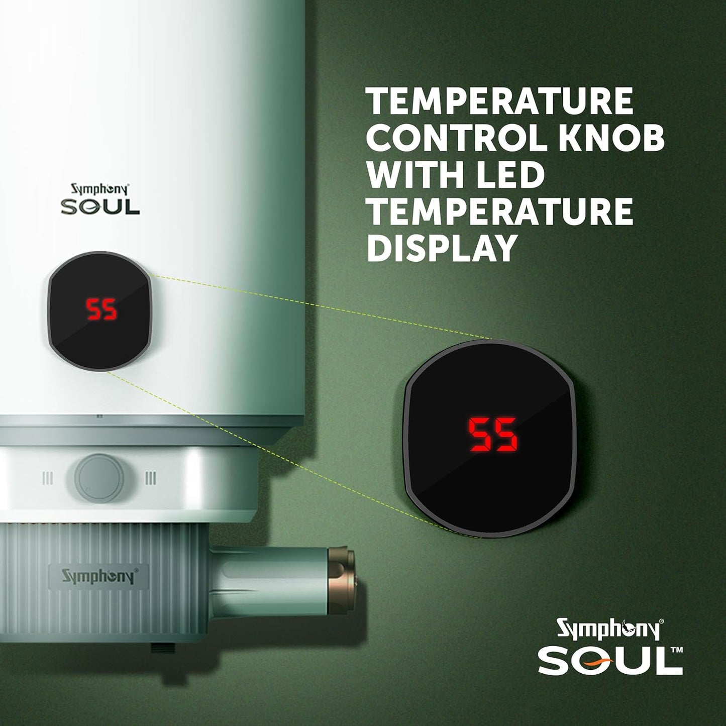 Symphony Soul Geyser with Puropod Filter | Hair Fall Control Geyser | White |