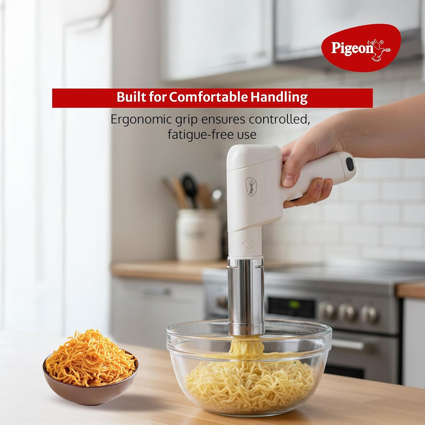 Pigeon Instamami Automatic Noodle Maker | 6 Moulds | Idiyappam & Pasta Maker | Portable |