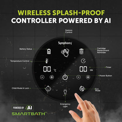 Symphony SPA Geyser with PUROPOD Filter | White | Hairfall Control Smart Geyser