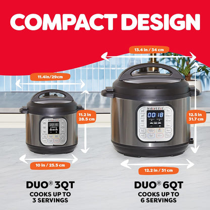 Instant Pot Duo | 3QT | Stainless Steel | Pressure Cooker