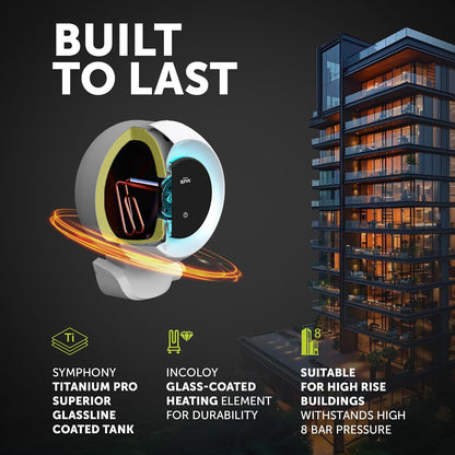 Symphony SPA Geyser with PUROPOD Filter | White | Hairfall Control Smart Geyser