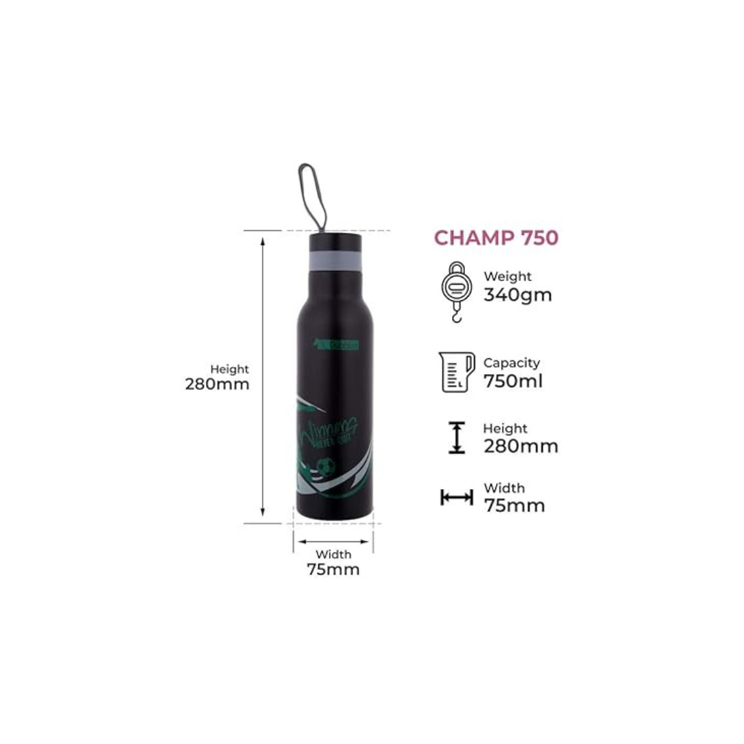 Dubblin Champ Stainless Steel Water Bottle | Green | 700ml |