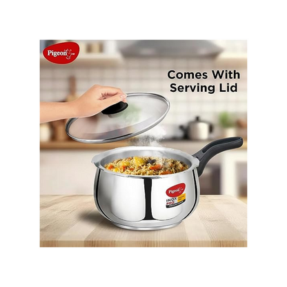 Pigeon Inox Pro Cooker | 2 Liter + Favo Flat Tawa Worth Rs. 995 FREE