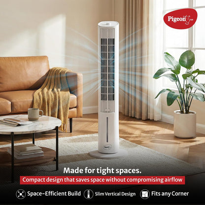 Pigeon Cooling Portable Tower Fan | High Performance | 3 Speed | Quiet Operation |