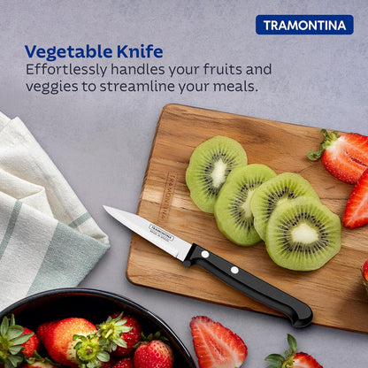 Tramontina Ultracorte Vegetable & Fruit Knife | Stainless Steel Knife | Antimicrobial Handle | Dishwasher Safe | 5-Year Warranty |