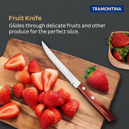 Tramontina Polywood Fruit Steak Knife | Kitchen Knife for Fruits | Heat Resistant | 5 Year Warranty |