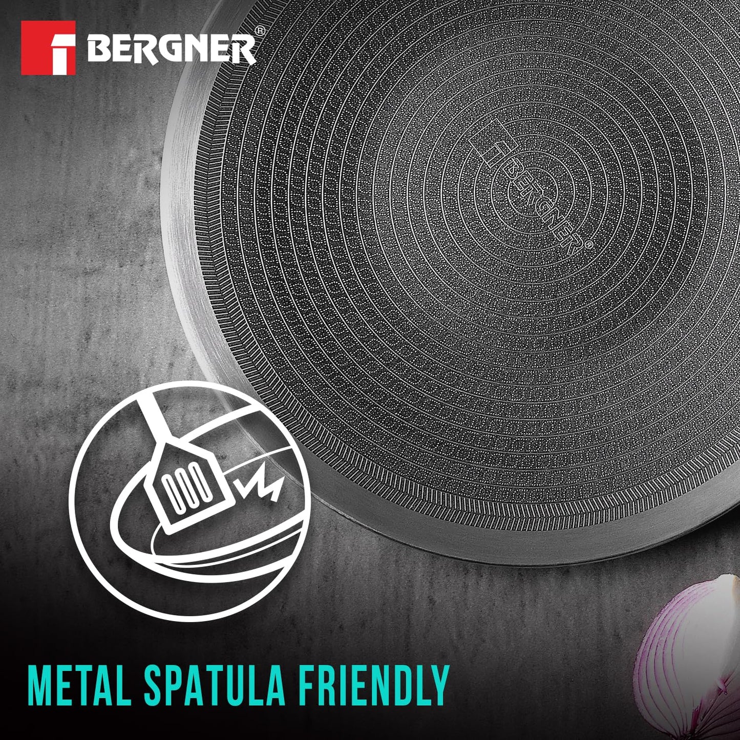 Bergner Hi-Tech Giro Triply Roti Tawa | 22 cm | Non-Stick Coating | Durable Stay Cool Handle |