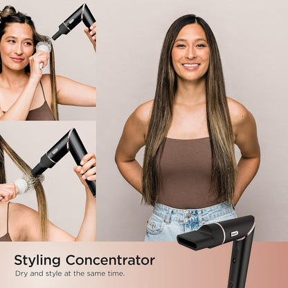 Shark Hair Dryer | Portable & Powerful  6 Styling Tools | Best for All Hair Types | Black |